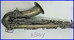 (RI3) 1925 Martin Handcraft Alto Saxophone, Vintage Silver Plated, Needs Resto