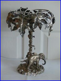 Rare Antique Elephant / Tree Silver Plate Table Centre Piece Elkington