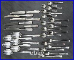 Rare Art Deco Cutlery Set Fraget Warsaw Silver Plated Hefra Eastern Vintage