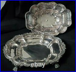 Rare Art Nouveau Silver Plate Large Server & LID Collectible Ornate Serving Tray