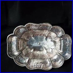 Rare Art Nouveau Silver Plate Large Server & LID Collectible Ornate Serving Tray