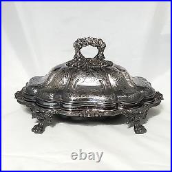 Rare Art Nouveau Silver Plate Large Server & LID Collectible Ornate Serving Tray