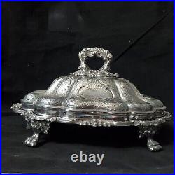 Rare Art Nouveau Silver Plate Large Server & LID Collectible Ornate Serving Tray