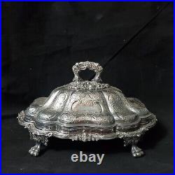 Rare Art Nouveau Silver Plate Large Server & LID Collectible Ornate Serving Tray