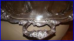 Rare Claw Footed Ornate Vintage 6# Silver Serving/Carving Tray Platter