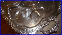 Rare Claw Footed Ornate Vintage 6# Silver Serving/Carving Tray Platter