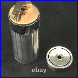 Rare Vintage Dupont Table Lighter Cylinder Silver plated 70s