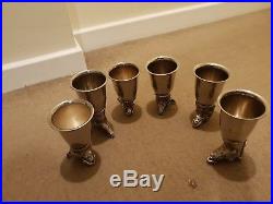 Rare Vintage Gucci Silver Plate Stirrup Hunting Cups Full Set Of 6