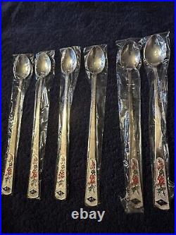 Rare Vintage Ornate Korean Silver Plated 24 piece Flatware Set Mid century