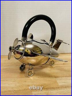 Rare & Vintage Silver-Plated Airplane Teapot Pottery Barn