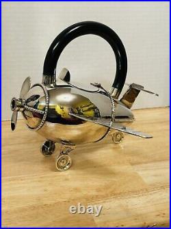 Rare & Vintage Silver-Plated Airplane Teapot Pottery Barn