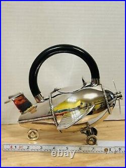 Rare & Vintage Silver-Plated Airplane Teapot Pottery Barn