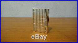 Rare Vintage St Dupont Gatsby Silver Plated Cut Lines Design Lighter With Case
