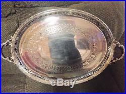 Rare Vintage Wilson Davis Sheffield 1871 Large 28 1/2 Silver Plate Serving Tray