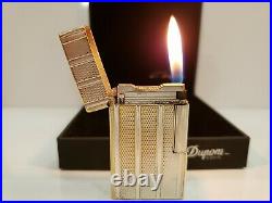 Rare Vintage Working ST Dupont Lighter Silver Plated Ligne France Original Box #