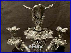 Reed & Barton Victorian 166 Four Arm Epergne Silver Plate and Liners Vintage