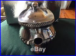 Reed and Barton Marked U. S. N. Silver Plate Tea Pot Gadroon Pattern/Vintage/Heavy