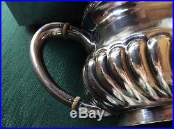Reed and Barton Marked U. S. N. Silver Plate Tea Pot Gadroon Pattern/Vintage/Heavy