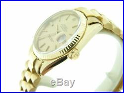 Rolex Mens Solid 18k Yellow Gold Datejust withGold Plated President Style Band