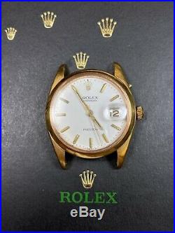 Rolex Oysterdate Precision Men's 34mm Watch Gold Plated Steel 1967 Ref 6694