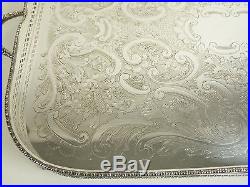 SELFRIDGES Sheffield Silver Plate Vintage Footed Serving Tray 24 1/4