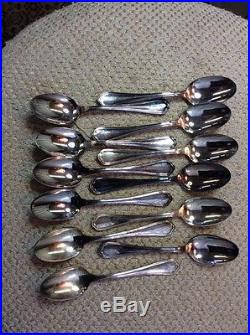Set Of 12 Vintage Christolfe Spatours Pattern Silver Plate Demitasse Spoons