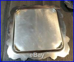 SET OF 3 EPCA Poole Silver Company #812, 813, 814 Footed Serving Tray Plated Set