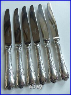 SET of 6 CHRISTOFLE MARLY SILVER PLATED DESSERT or FRUIT KNIVES 7 2/3 set1