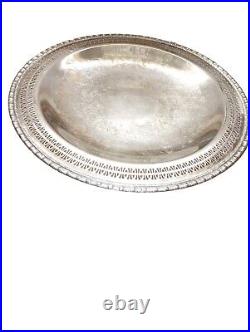 SILVER PLATE VINTAGE ROGERS & BRO 1726 15x15 ROUND SERVING TRAY