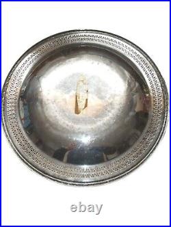 SILVER PLATE VINTAGE ROGERS & BRO 1726 15x15 ROUND SERVING TRAY