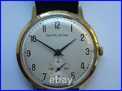 SMITHS ASTRAL Vintage Mens Wrist Watch, Gold Plated Case, EARLY 1960s 15 jewels
