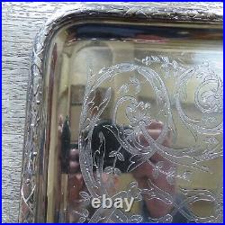 SUPERB & RARE ANTIQUE 19th C. CHRISTOFLE SILVER PLATED ENGRAVED TRAY PLATTER