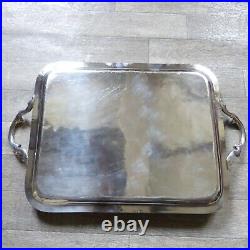SUPERB RARE LARGE ANTIQUE 19th C. CHRISTOFLE SILVER PLATED ENGRAVED TRAY PLATTER