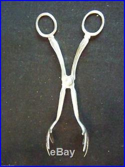 SUPERB VINTAGE ENGLISH SHEFFIELD SILVER SERVING CLAW TONGS for ENTREE or ICE