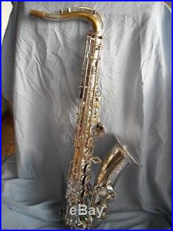 Saxophone vintage Dolnet Paris Bel Air Tenor High F# key Rare in silver plate