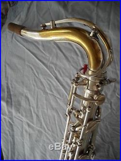 Saxophone vintage Dolnet Paris Bel Air Tenor High F# key Rare in silver plate