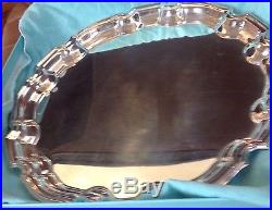 Scarce Vintage Tiffany Co Huge Silver Plate Platter Round Tray w box