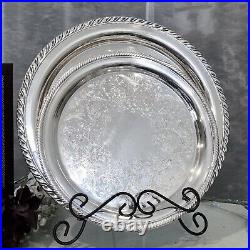 Serving Trays Silver Plated I. S. Castleton #670 / 2 Oneida Vintage Set 3