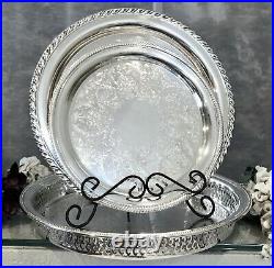 Serving Trays Silver Plated I. S. Castleton #670 / 2 Oneida Vintage Set 3