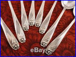 Set 8 Cream Round Soup Spoons DAFFODIL 1847 Rogers Bros Vintage 1950 Silverplate