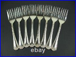 Set 8 x Salad Forks 6 Birks Regency Plate Cascade vintage silver silverplate