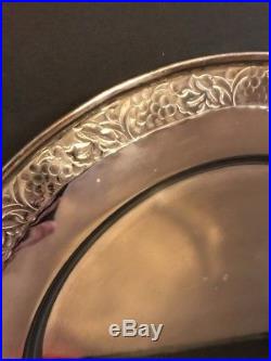 Set Of 12 Pottery Barn Vintage Vine Charger 13 Platter Silver Plates Lot USED