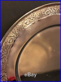 Set Of 12 Pottery Barn Vintage Vine Charger 13 Platter Silver Plates Lot USED