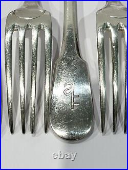 Set Of 12 VTG Christofle Cluny Dessert Forks Silver Plate 6 3/4 in France
