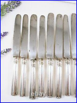 Set Of 12 Vintage Christofle Paris Silver Plate Dinner Knives Knife Lot Of 12