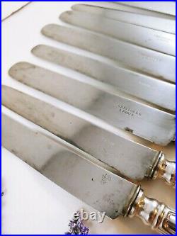 Set Of 12 Vintage Christofle Paris Silver Plate Dinner Knives Knife Lot Of 12
