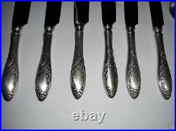 Set Of 18 Vintage Russian USSR Melchior Silver Plate Large Spoons Knives Kiev