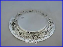 Set of 12 Vintage Kirk Sterling Silver Repousse #128 Bread or Small Salad Plates