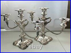 Set of 2 Vtg Silver plated CORONET Twisted/Grape Candelabra