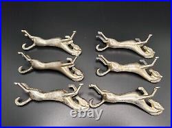 Set of 6 Vintage Mid Century Art Deco French Silver Plate Horse Knife Rests 3.2